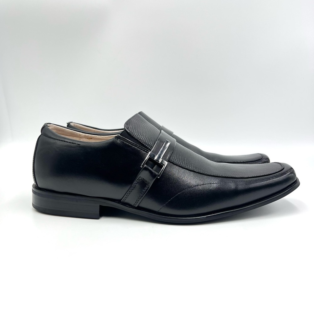 9W 9 WIDE WIDTH Stacy Adams Mens Beau Black Leather Slip On Dress Loafers Shoes